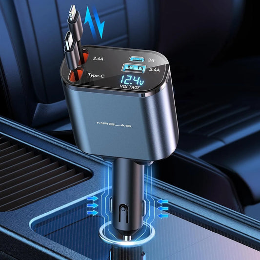 4-in-1 Retractable Fast Car Charger