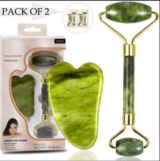 2in1 Jade Roller and Gua Sha set
