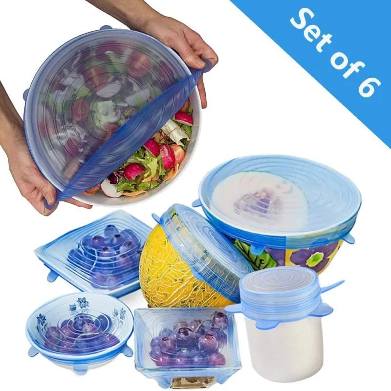 6 Pieces Silicone Covers Lids