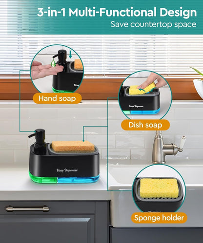 Countertop 3-in-1 Hand and Dish Soap Dispenser
