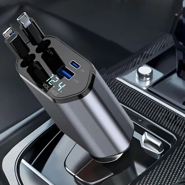4-in-1 Retractable Fast Car Charger